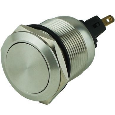 Кнопка металева ENERGIO TY22C-P11F плоска під пайку без фіксації IP67 NO+NC