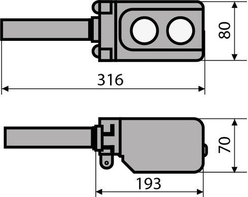Пост&nbsp;тельферный&nbsp;ENERGIO&nbsp;XAC-A281&nbsp;2&nbsp;кнопки&nbsp;IP65