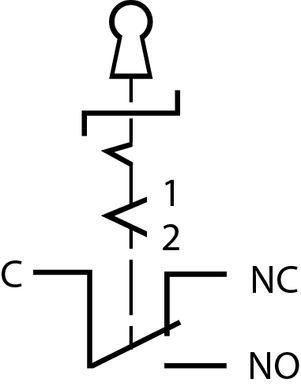 Переключатель секторный металлический ENERGIO TY19C-K112 1-0 с ключом 1NO+1NC