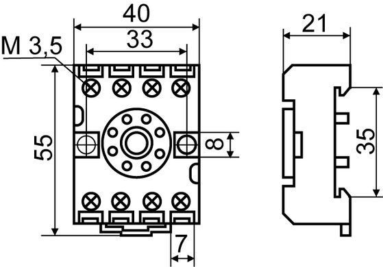 Роз'єм ENERGIO PF083A-E для реле MK2P