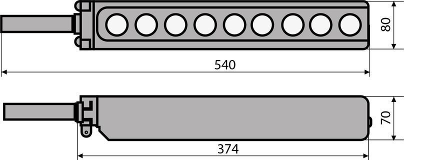 Пост тельферний ENERGIO XAC-A8813К 8 кнопок/СТОП з ключем IP65