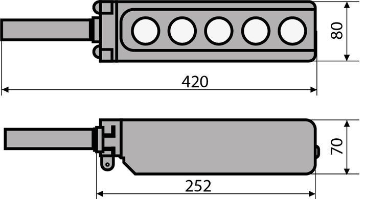 Пост тельферний ENERGIO XAC-A4913 4 кнопки/СТОП IP65