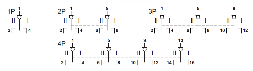 Переключатель нагрузки CNC (1-0-2) 40A 1P