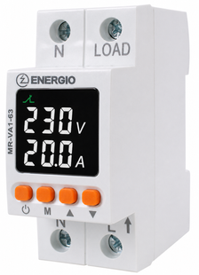 Реле напруги та струму ENERGIO VA1 63A однофазне