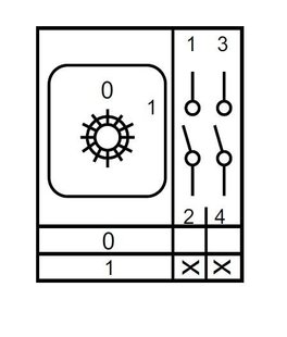 Переключатель кулачковый пакетный ENERGIO 0-1 2P 32А/1