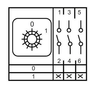 Переключатель кулачковый пакетный ENERGIO 0-1 3P 20А/1