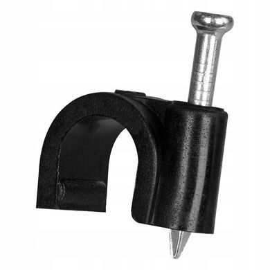 Кабельна скоба пластикова кругла ENERGIO 7мм черная (100шт)