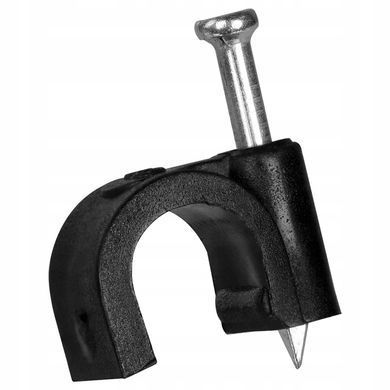 Кабельна скоба пластикова кругла ENERGIO 7мм черная (100шт)