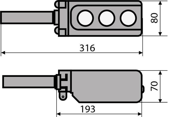 Пост тельферний ENERGIO XAC-A2713 2 кнопки/СТОП IP65