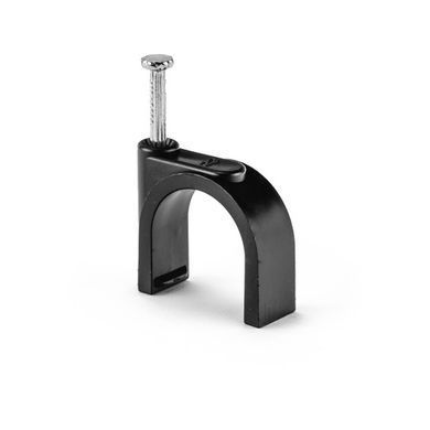 Кабельна скоба пластикова кругла ENERGIO 8мм чорна (100шт)