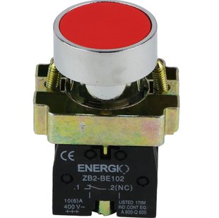 Кнопка ENERGIO XB2-BA42 СТОП красная NC