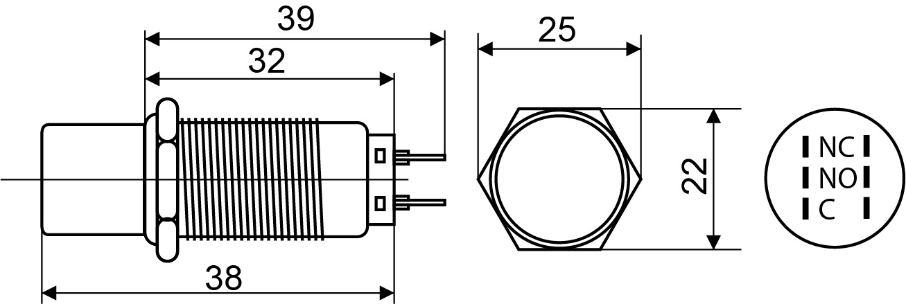 Металевий секторний перемикач ENERGIO TY19C-X113 1-0-2 з фіксацією 2NO+2NC
